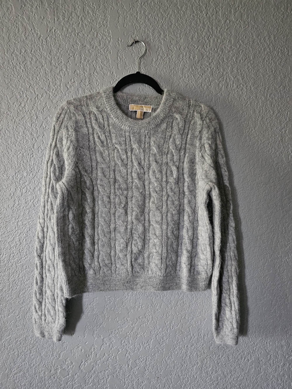 Michael Kors Light Gray Cable Knit Sweater